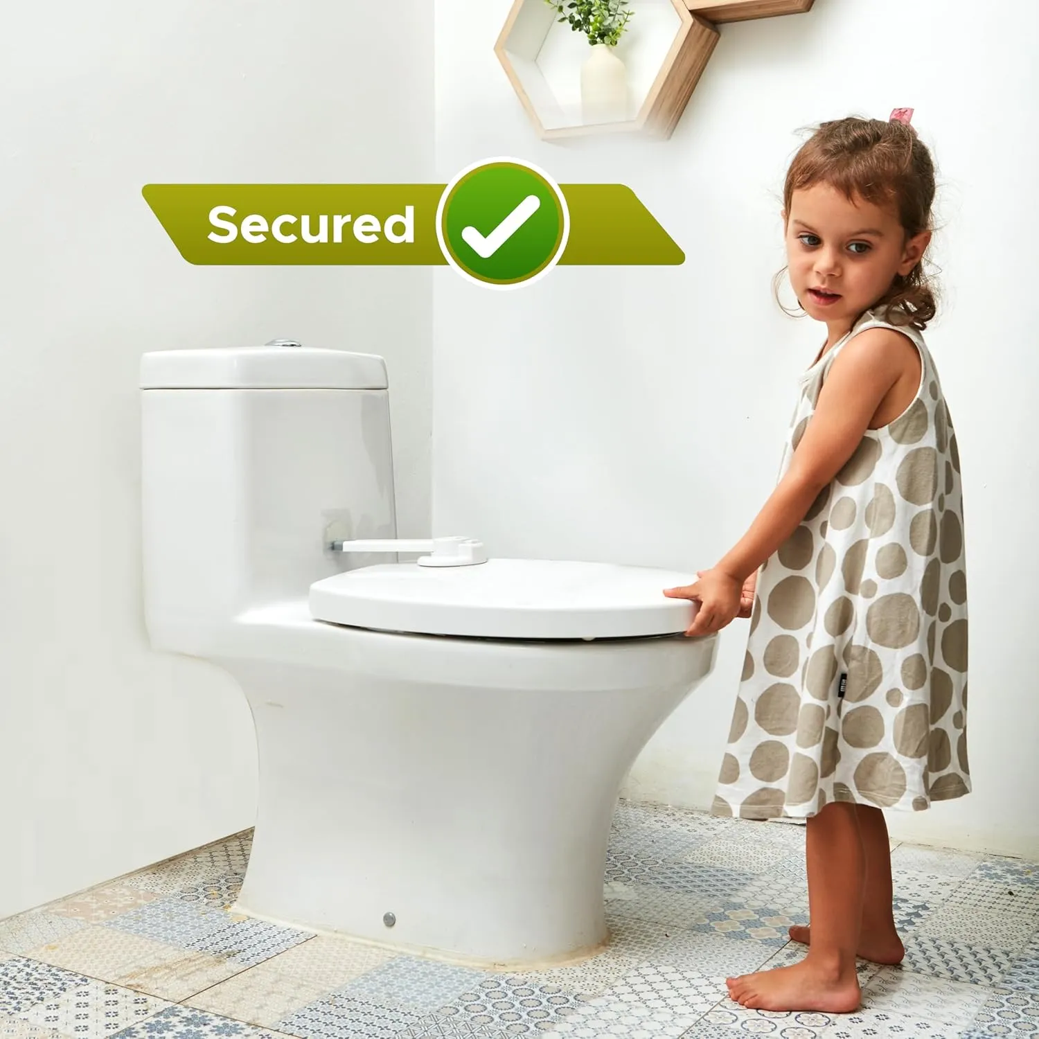 Baby Toilet Lock (3 Pack) Ideal Baby Proof Toilet Lid Lock with Arm – No Tools Needed Easy Installation with 3M Adhesive – Top Safety Toilet Seat Lock – Fits Most Toilets – White