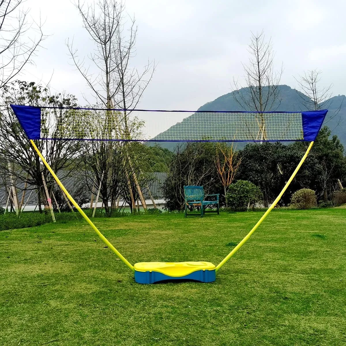 Badminton Sets for Backyards, 5 Feet High Badminton Tennis Net for s Youth Adults, Portable Volleyball Net System with Carrying Case Base, Easy to Install