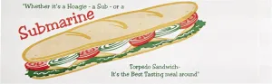 Bagcraft Sub Sandwich Bags, 4.5" X 14", White/Submarine-Sandwich Theme, 1,000/carton