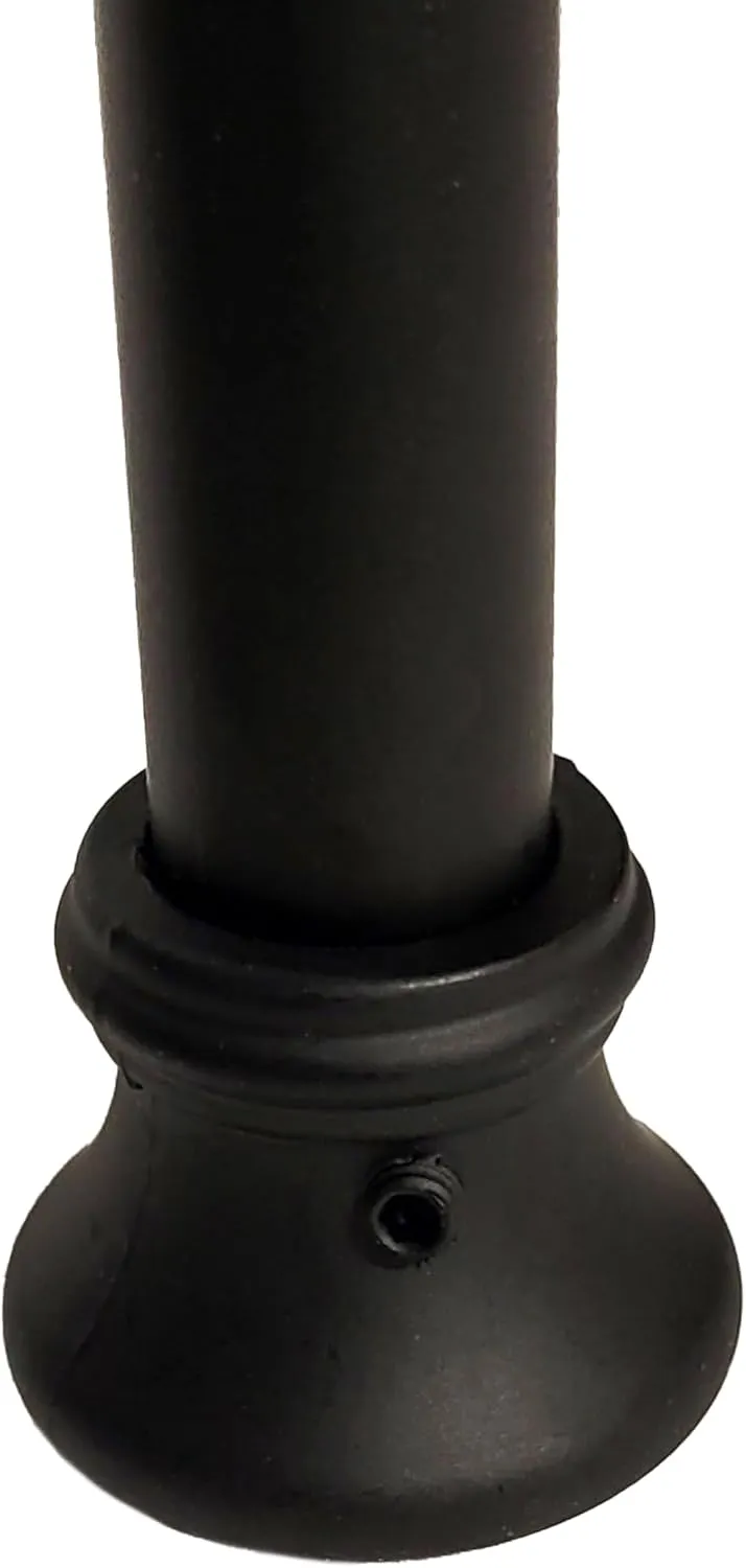Baluster Flat Base Round Shoe with Set Screw - for 5/8" Round Iron Balusters - Set of 10 (Satin Black) - DH-SR1