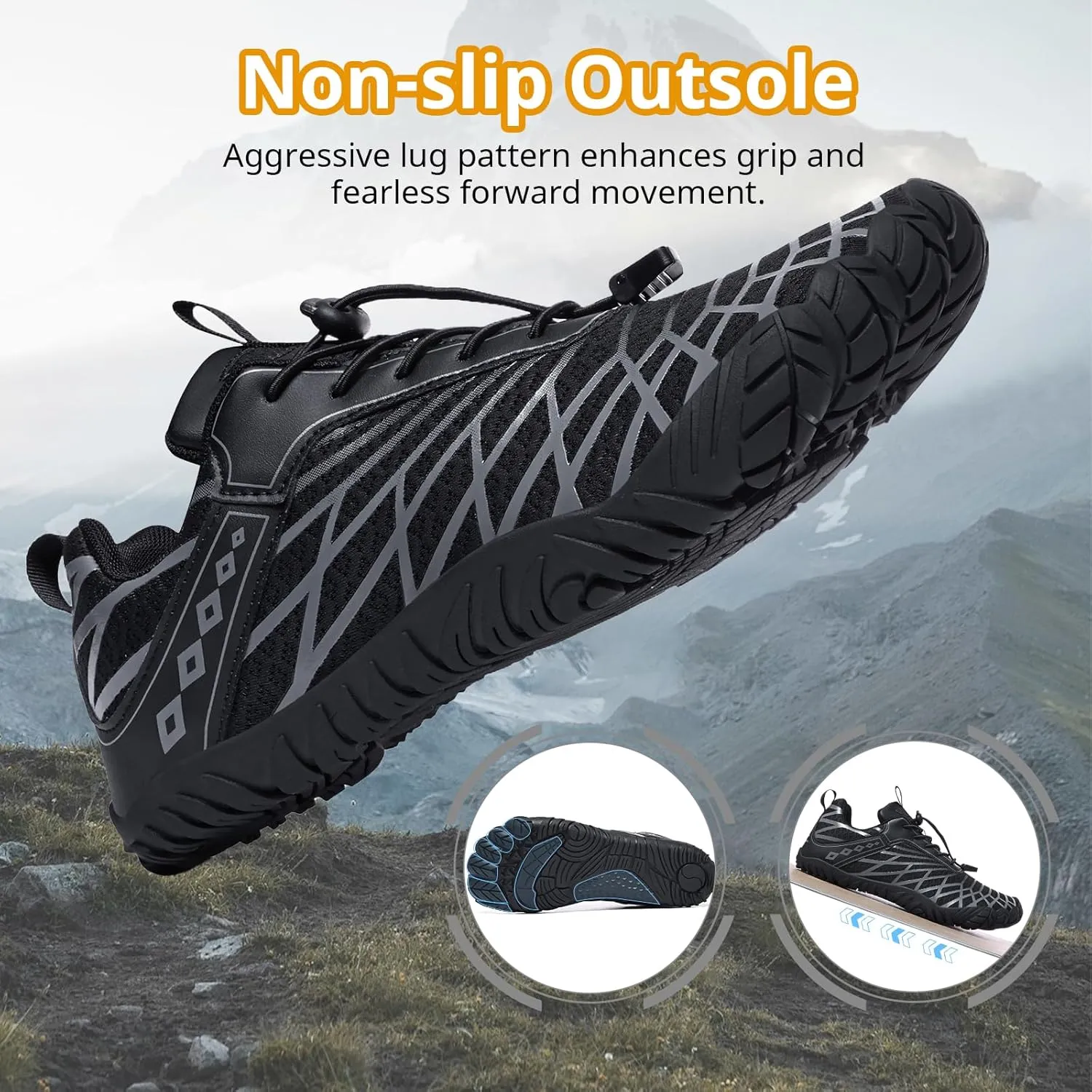 Barefoot Shoes Women Men Wide Toe Box Minimalist Cross Training Shoes Hike Footwear Trail Running Hiking Comfortable Walking