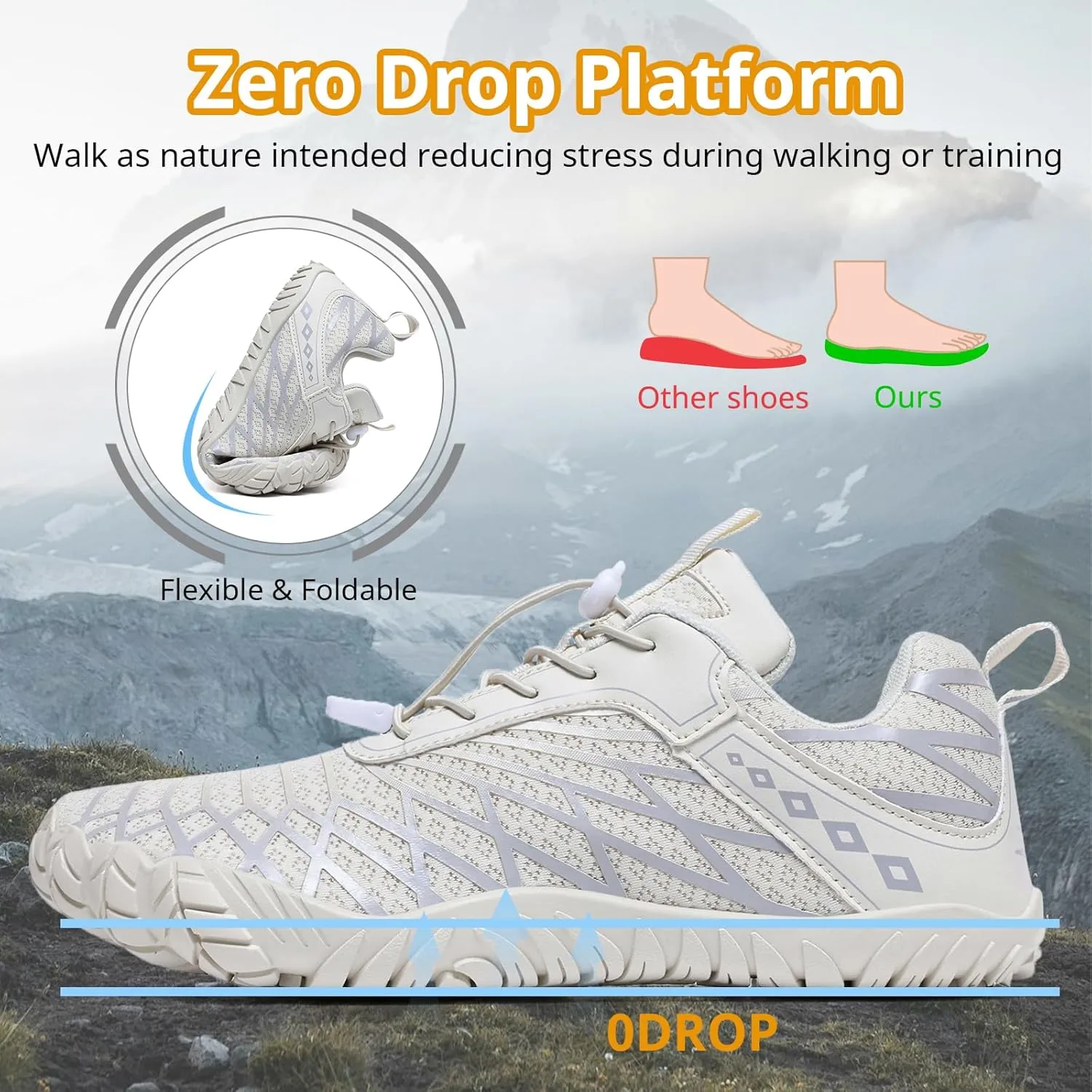 Barefoot Shoes Women Men Wide Toe Box Minimalist Cross Training Shoes Hike Footwear Trail Running Hiking Comfortable Walking