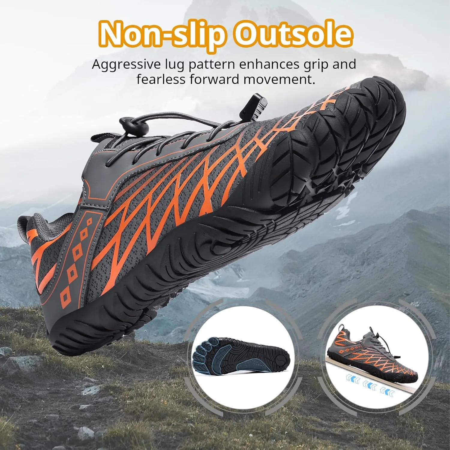 Barefoot Shoes Women Men Wide Toe Box Minimalist Cross Training Shoes Hike Footwear Trail Running Hiking Comfortable Walking