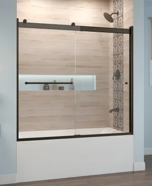 Basco RTLA05B6057XPOR Rotolo Sliding Tub Door 56-60 in. W x 57 in. H, Oil Rubbed Bronze, 1/4 in. AquaGlideXP Clear Tempered Glass