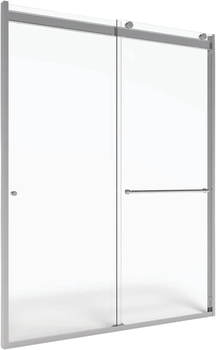 Basco Shower Door RTLA05B4870XPSV Rotolo Sliding Shower Door, Chrome, 44-48 in. Wide x 70 in. high, 1/4 in. AquaGlideXP Clear Tempered Glass