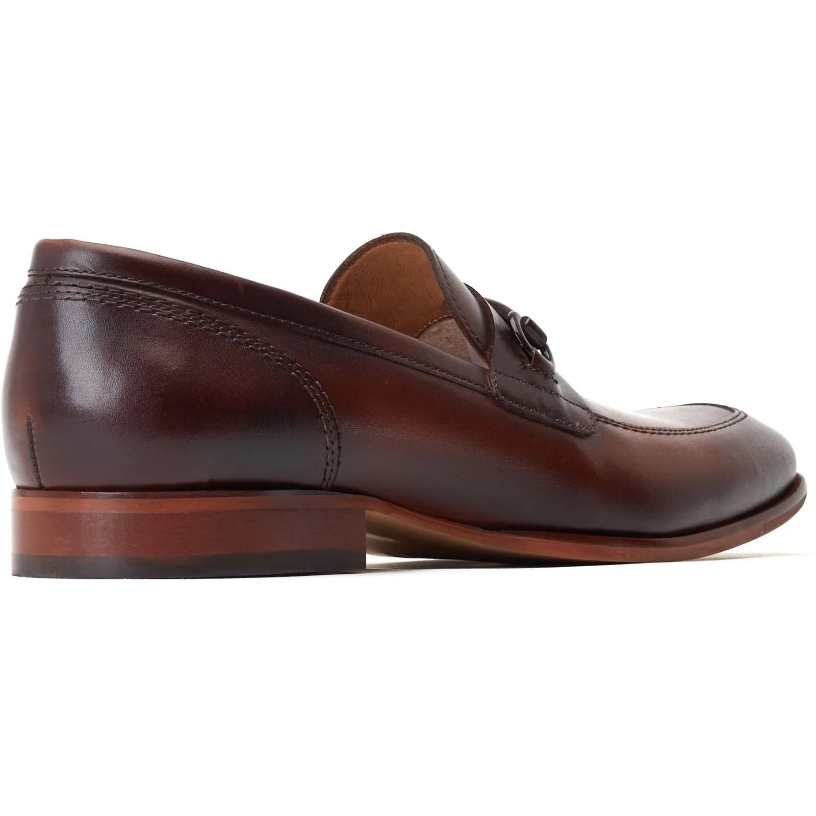 Base London Men's Russo Buckle Loafer in Burnt Brown