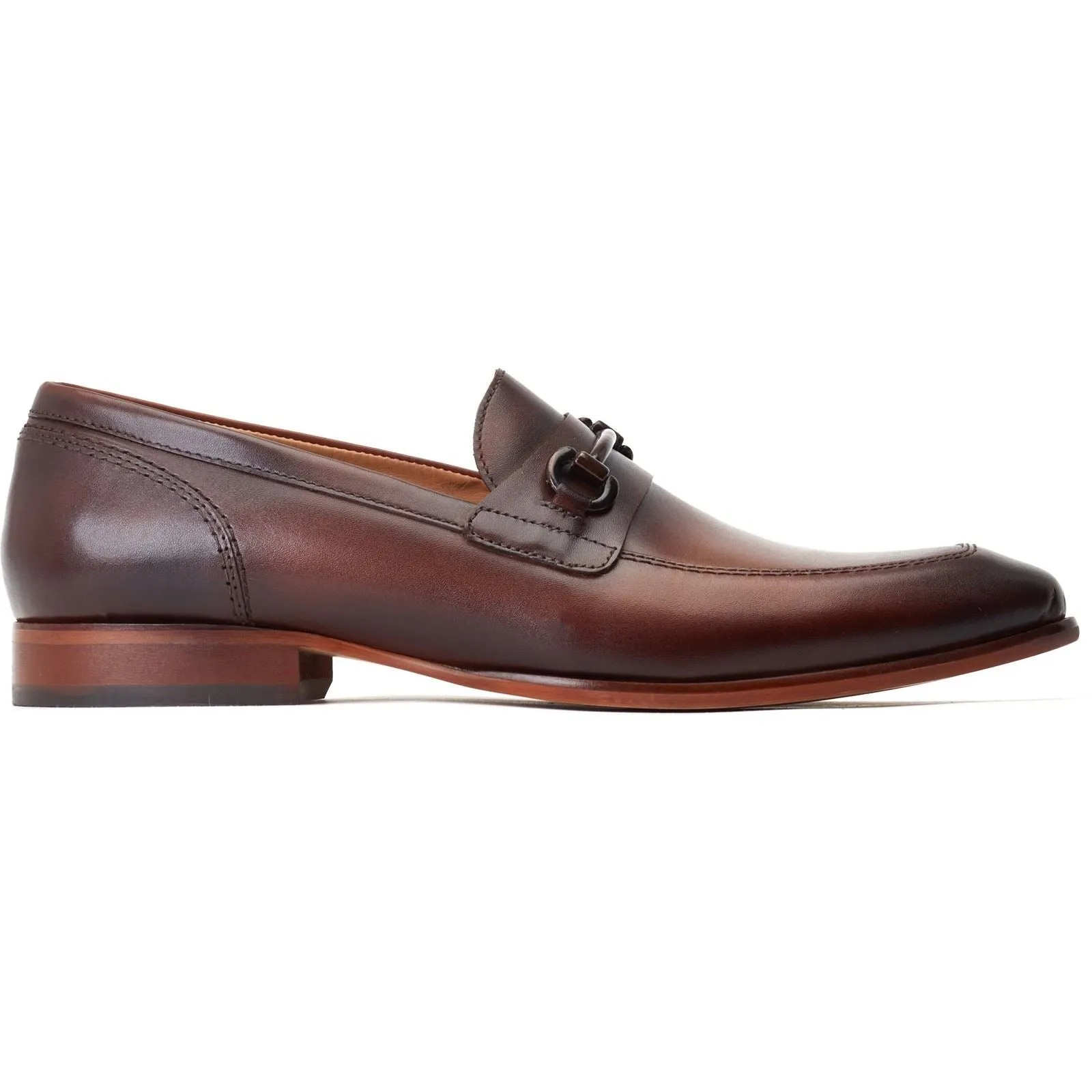Base London Men's Russo Buckle Loafer in Burnt Brown