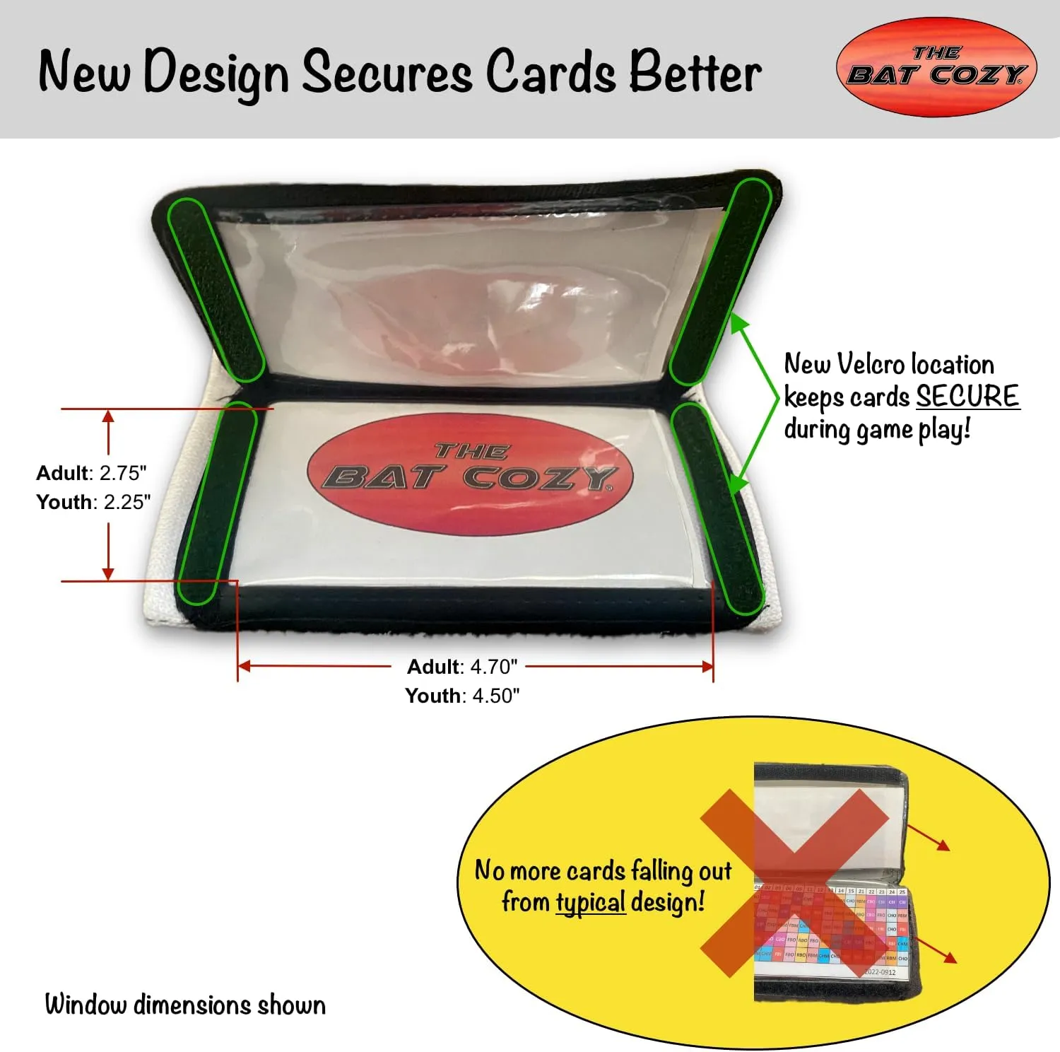 Bat Cozy Premium Wrist Coach (Pack of 6-Youth or Adult), Superior Design for Quick Access and Secure Play Card Storage, Play Call Wristband, Football, Flag Football, Softball, Baseball, Black or White