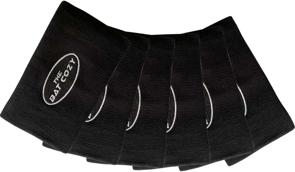 Bat Cozy Premium Wrist Coach (Pack of 6-Youth or Adult), Superior Design for Quick Access and Secure Play Card Storage, Play Call Wristband, Football, Flag Football, Softball, Baseball, Black or White