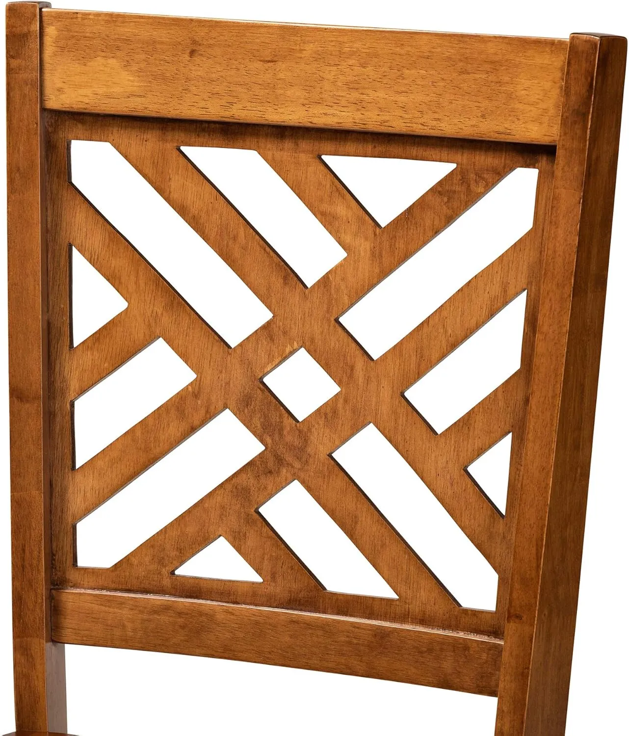 Baxton Studio Caron Transitional Walnut Brown Finished Wood 2-Piece Dining Chair Set