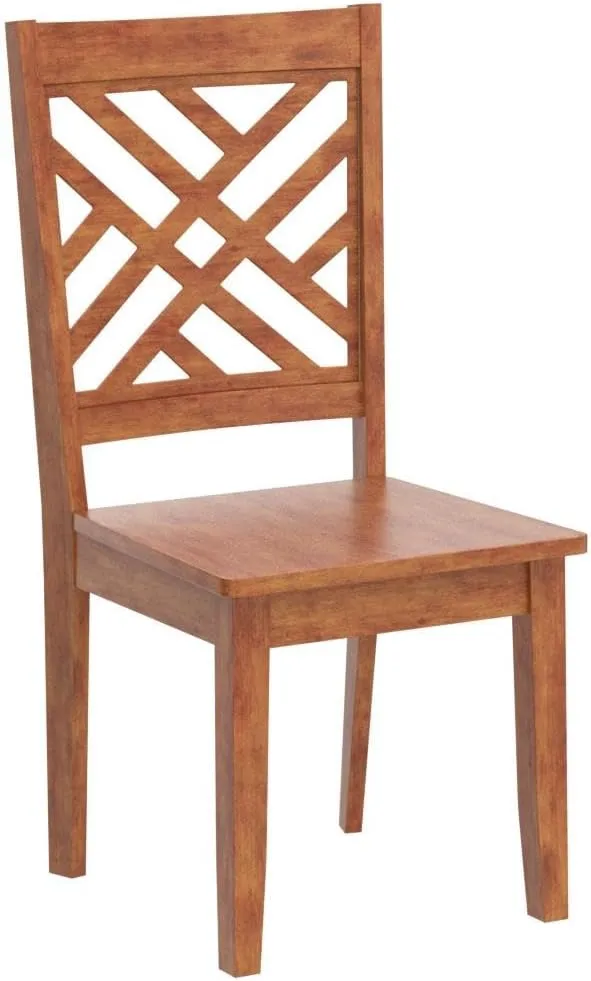 Baxton Studio Caron Transitional Walnut Brown Finished Wood 2-Piece Dining Chair Set