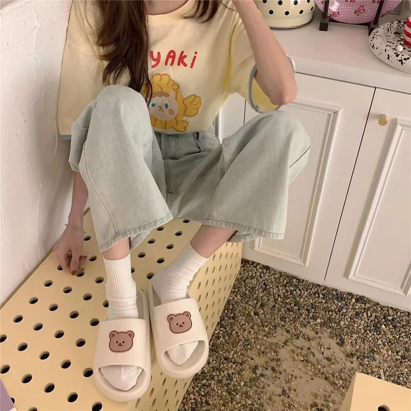 Beary Cute Open-toe Slippers