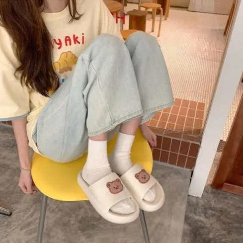 Beary Cute Open-toe Slippers