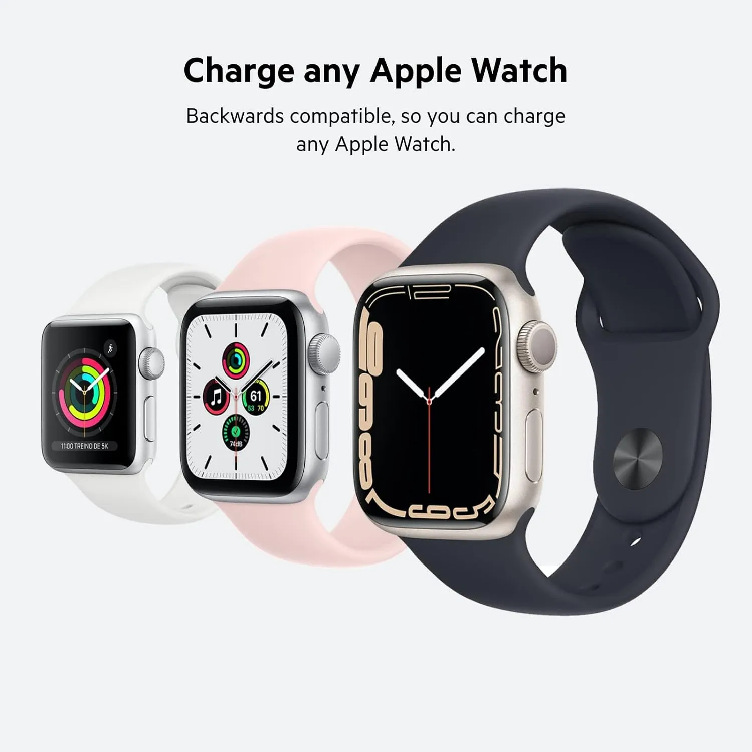 Belkin Apple Watch Charger - Fast Wireless Charging Pad - Travel Charger with Nightstand Mode - MagSafe Charging Station W/USB-C Cable Included for Apple Watch (All Models) - White