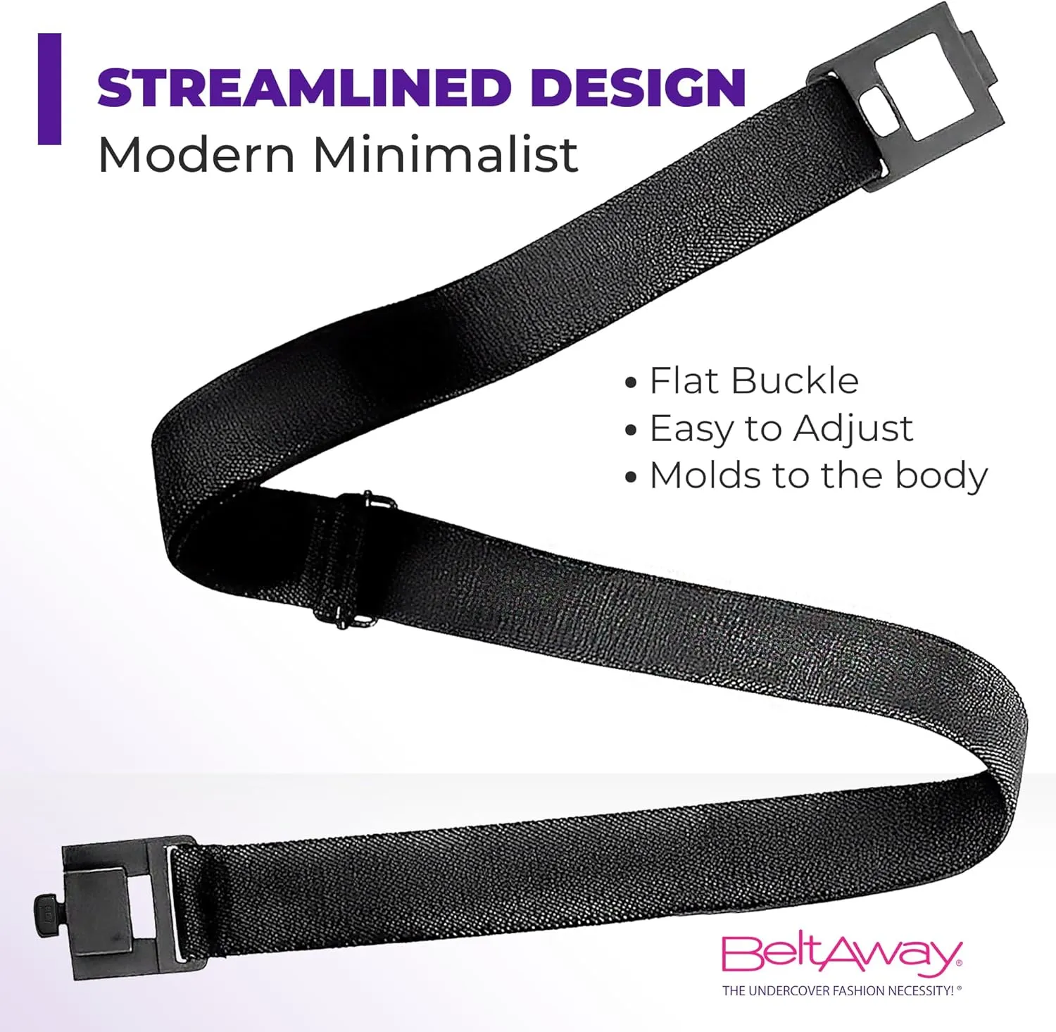 BELTAWAY Easily Adjustable Elastic Flat Buckle No Show Belts for Women – Stretch No Bulge jeans pants