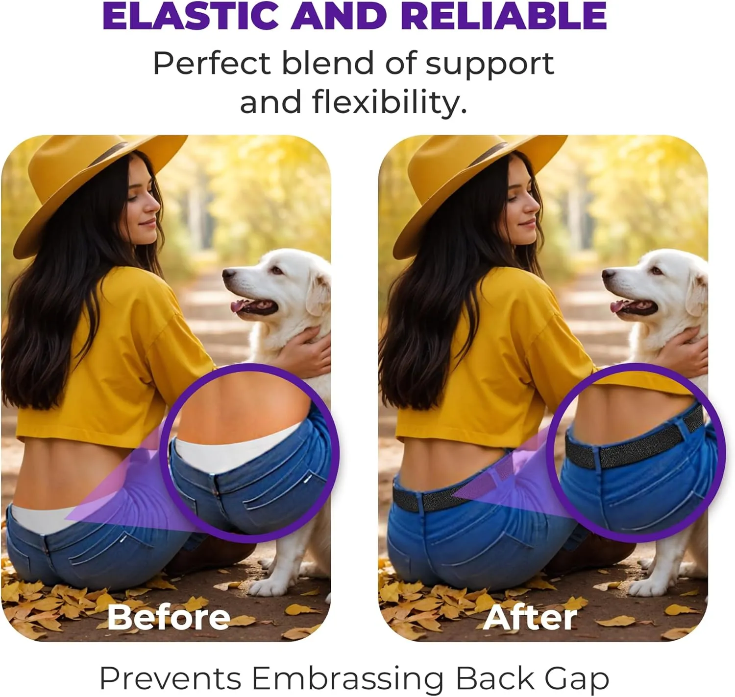BELTAWAY Easily Adjustable Elastic Flat Buckle No Show Belts for Women – Stretch No Bulge jeans pants