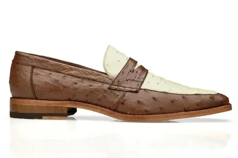 Belvedere Espada 02440 Tabac/Bone Genuine Ostrich Loafers