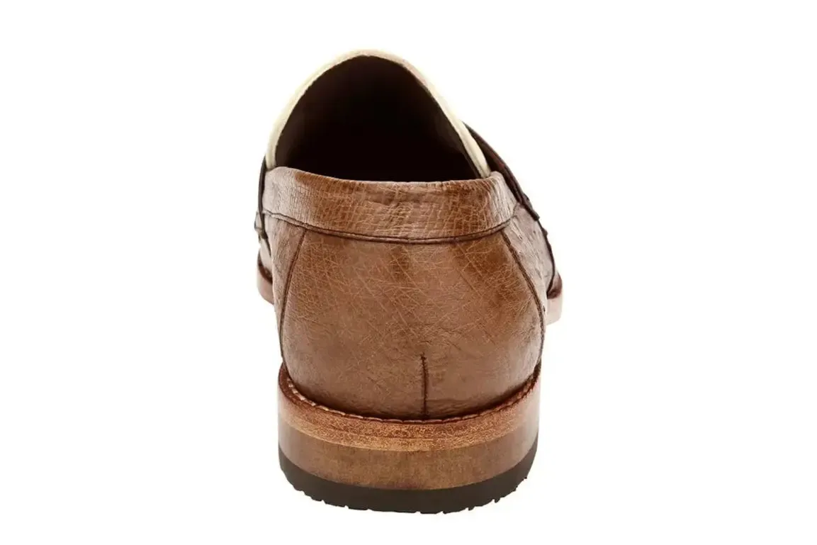 Belvedere Espada 02440 Tabac/Bone Genuine Ostrich Loafers