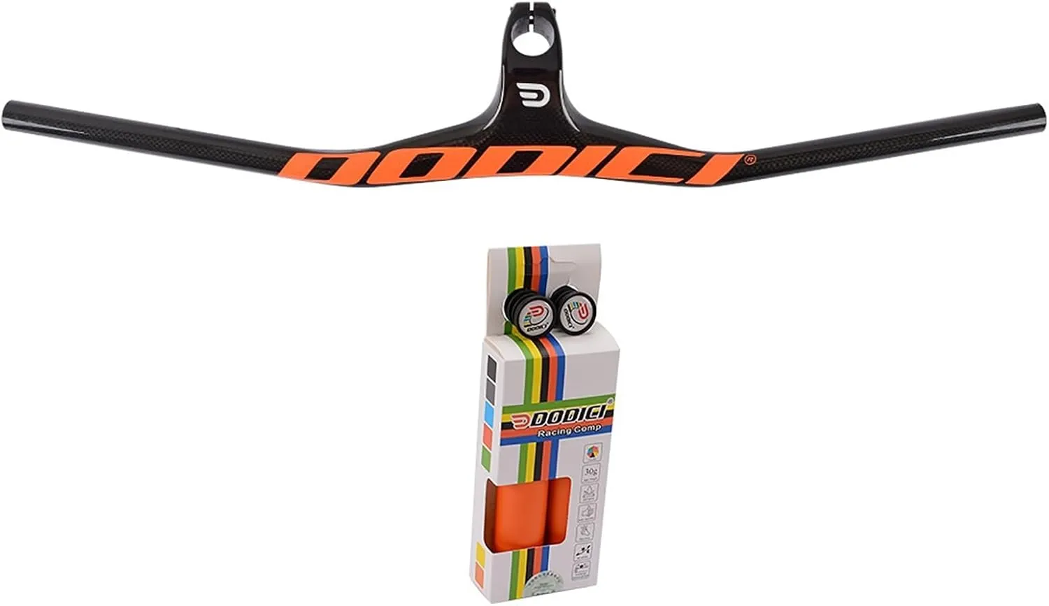 Bikes Handlebar Full Carbon Fiber 28.6mm Mountain Bicycle Integrated Handlebar Flat/Riser Bike Handlebar with Bicycle Stem Handlebar Tape