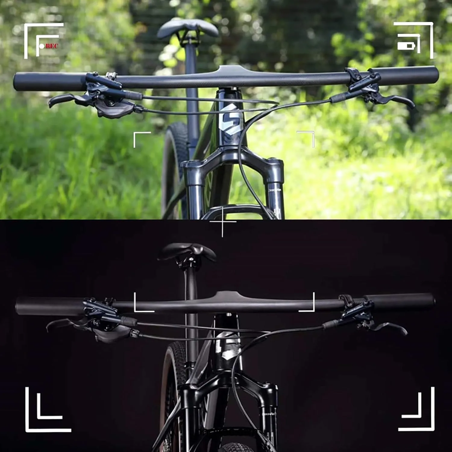 Bikes Handlebar Full Carbon Fiber 28.6mm Mountain Bicycle Integrated Handlebar Flat/Riser Bike Handlebar with Bicycle Stem Handlebar Tape