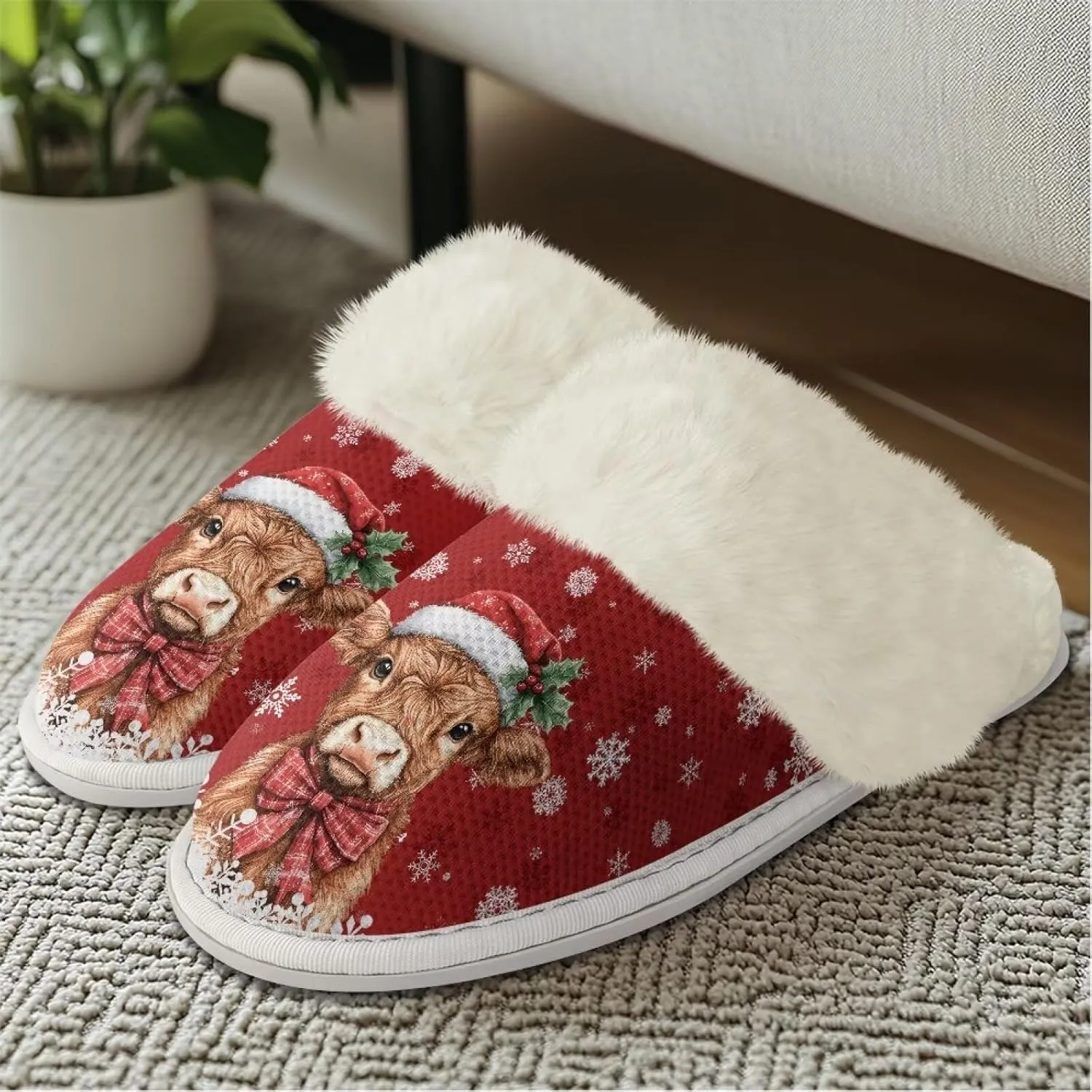 Binienty Women's Men's House Slippers Memory Foam Indoor Outdoor Fuzzy Slipper Bedroom Shoes