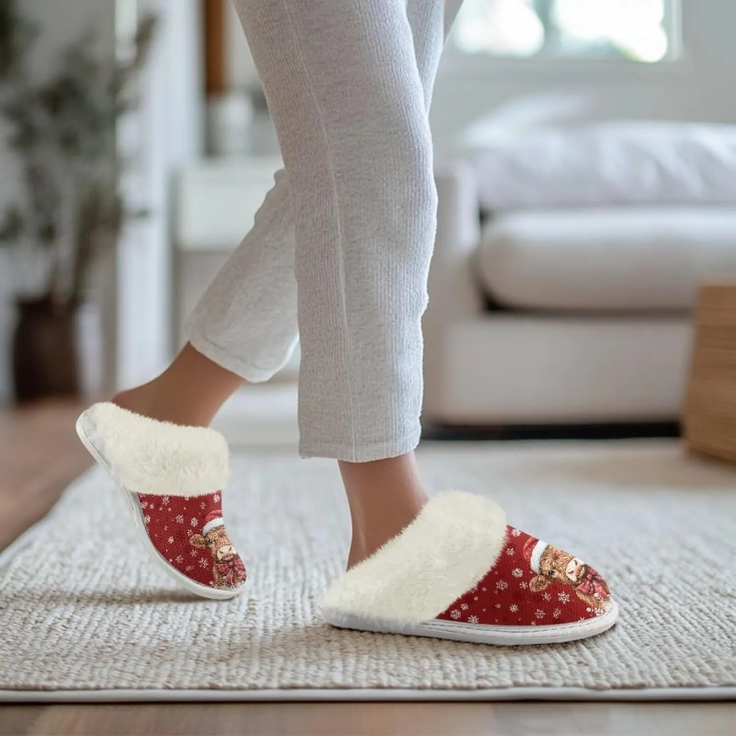 Binienty Women's Men's House Slippers Memory Foam Indoor Outdoor Fuzzy Slipper Bedroom Shoes