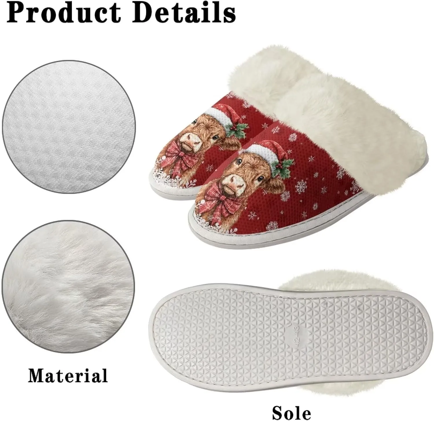 Binienty Women's Men's House Slippers Memory Foam Indoor Outdoor Fuzzy Slipper Bedroom Shoes