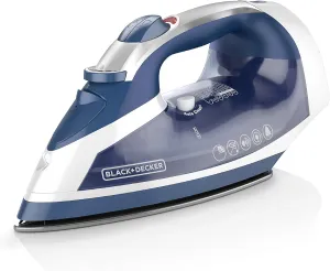 BLACK DECKER Xpress Steam™ Cord Reel Iron with Nonstick Soleplate, Blue, ICR16X