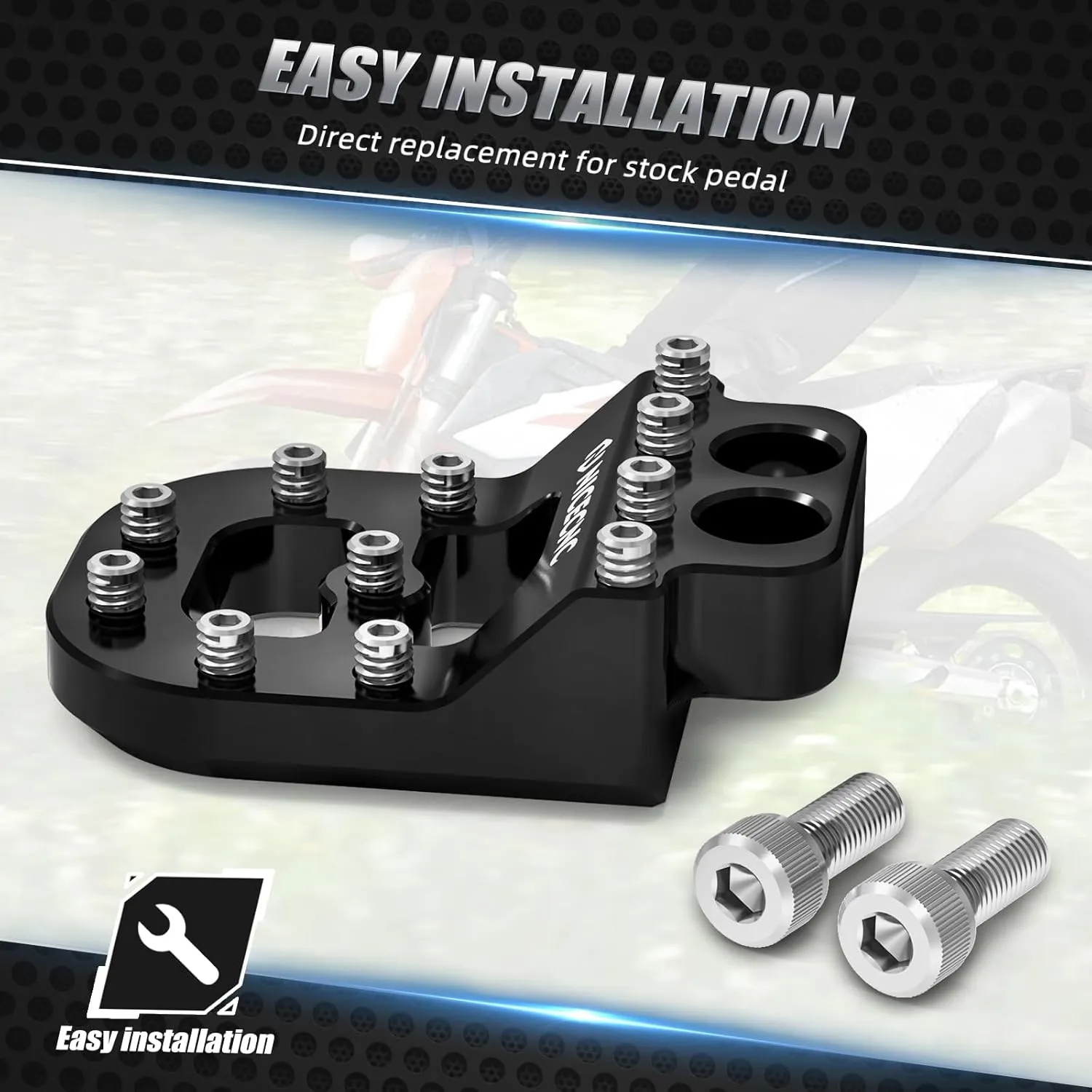 Black Staircase Style Post Braking Foot Pedal Graduated Rear Braking Pedal Compatible with Husaberg TE/FE125-570 09-14, Compatible with Husqvarna TC125/250 2014-2015, 701 Enduro 2016-2024