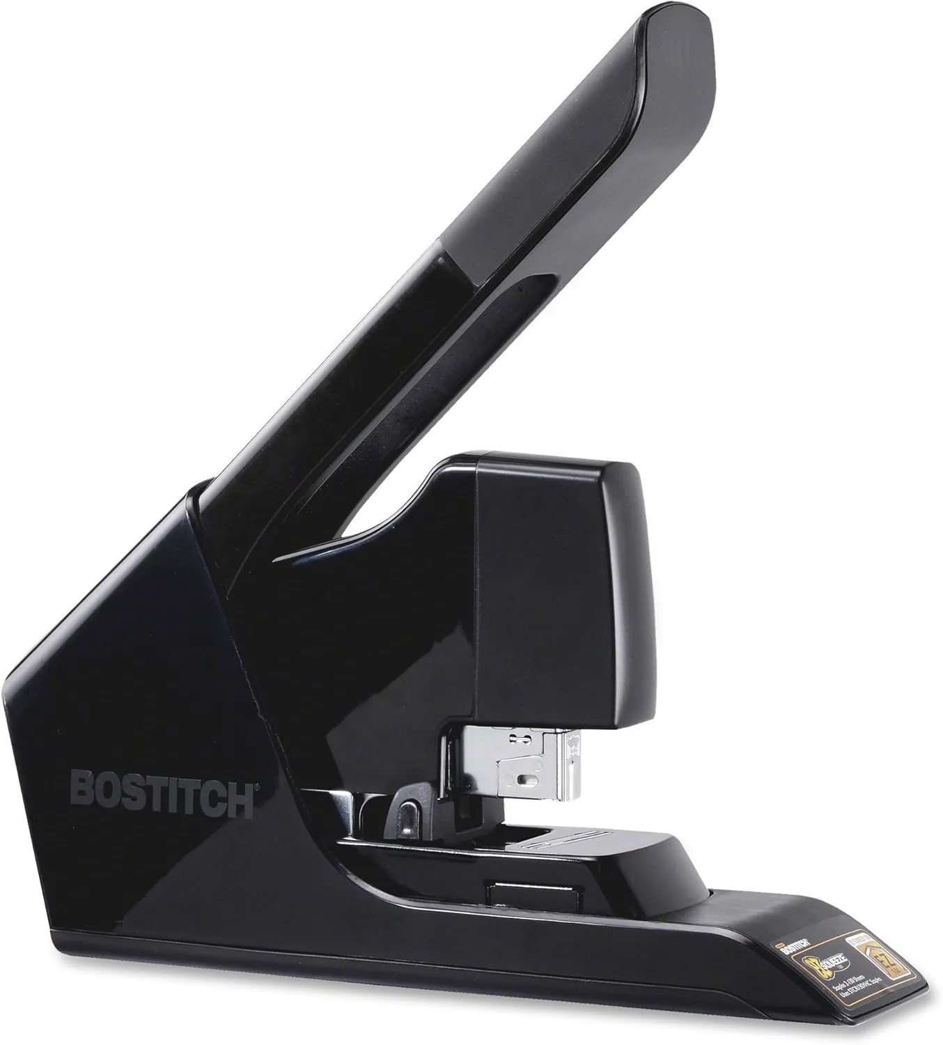 Bostitch EZ Squeeze 130 Sheet Flat Clinch Heavy Duty Stapler, Reduced Effort, Black (B8130)