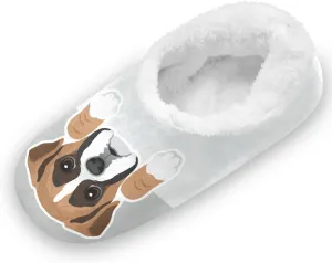 Boxer Dog Puppy Slippers for Kids Cute Dog Home House Fuzzy Slipper Indoor Soft Plush Fleece Non Slip Casual Shoes for Boys Girls, S