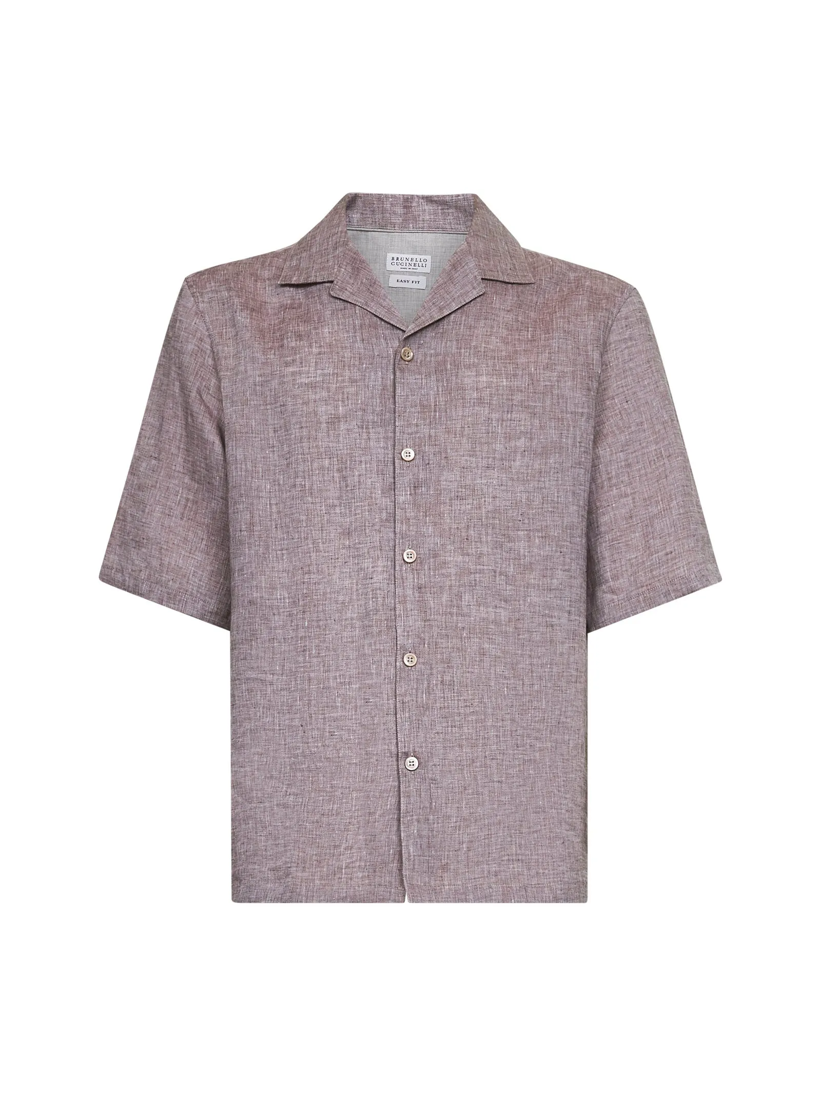 Brown linen easy fit shirt