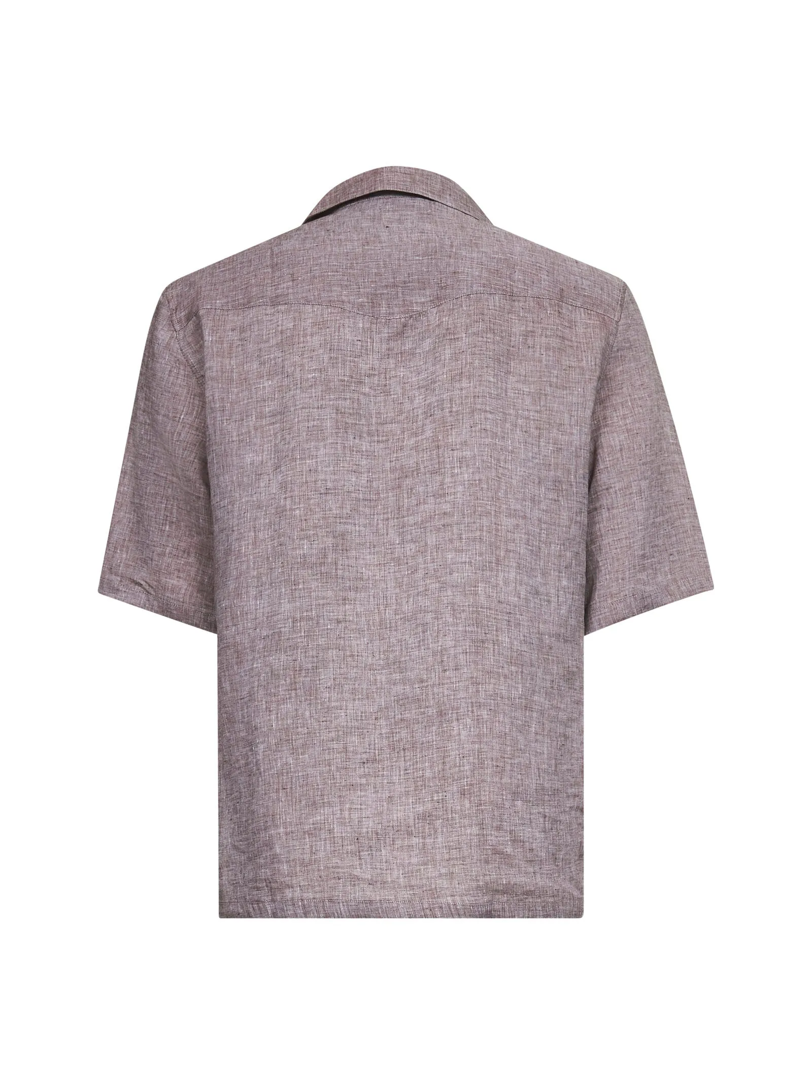 Brown linen easy fit shirt