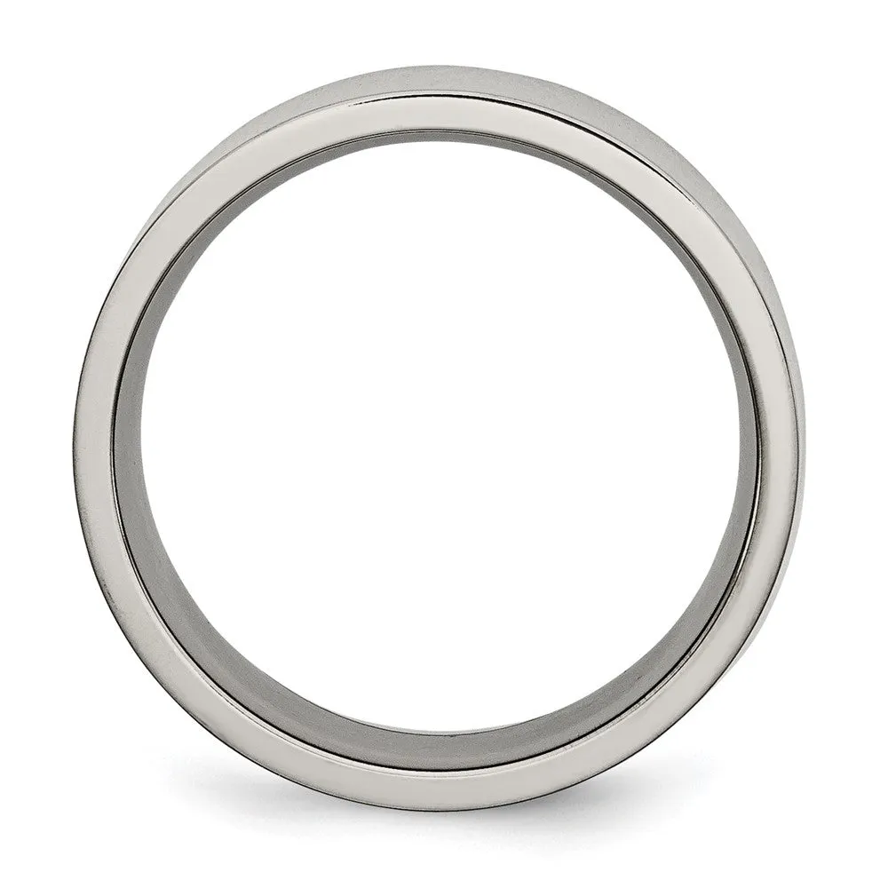 Buy Stylish 8mm Polished Titanium Flat Band Ring - High-Quality Design