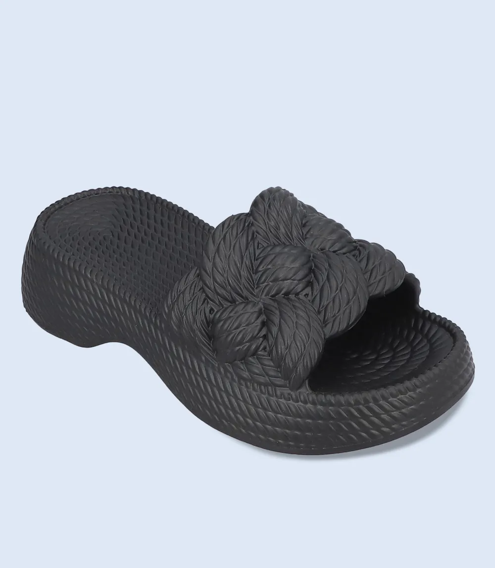BW6640-BLACK-Women Platform Slipper