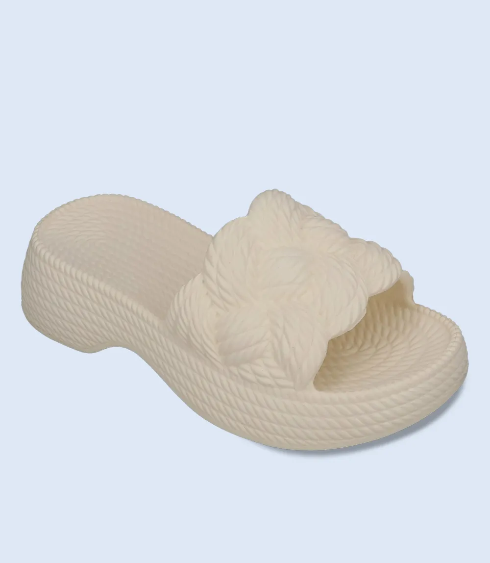 BW6640-WHITE-Women Platform Slipper