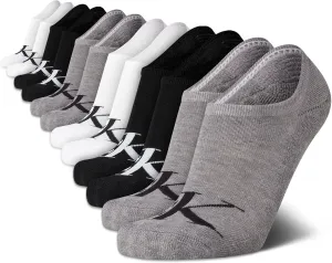 Calvin Klein Men's Liner Socks - 12 Pack Cushioned Non-Slip No Show Sneaker Loafer Socks - Ultra Low Cut Socks for Men (7-12)