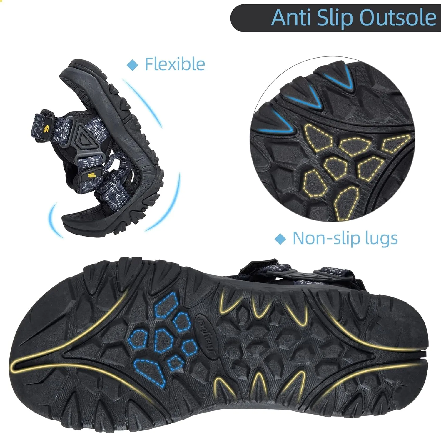 CAMELSPORTS Men’s Sandals Hiking Athletic Sandals Non-slip Water Sandals Comfortable Sport Sandals Open Toe Casual Beach Sandals