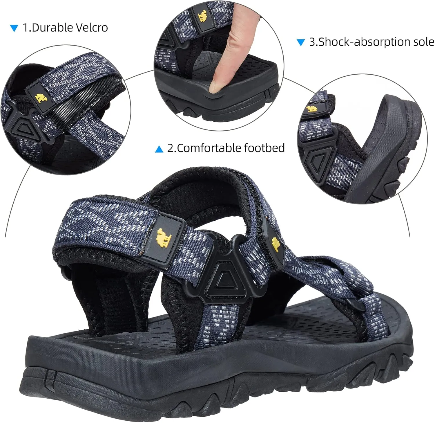 CAMELSPORTS Men’s Sandals Hiking Athletic Sandals Non-slip Water Sandals Comfortable Sport Sandals Open Toe Casual Beach Sandals
