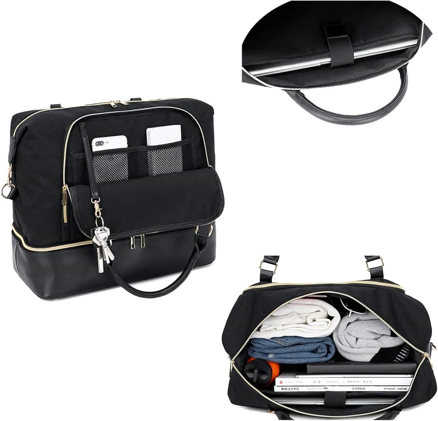 CAMTOP Women Ladies Travel Weekender Bag Overnight Duffel Carry-on Tote Bag fit 15.6 Inch Laptop Computer