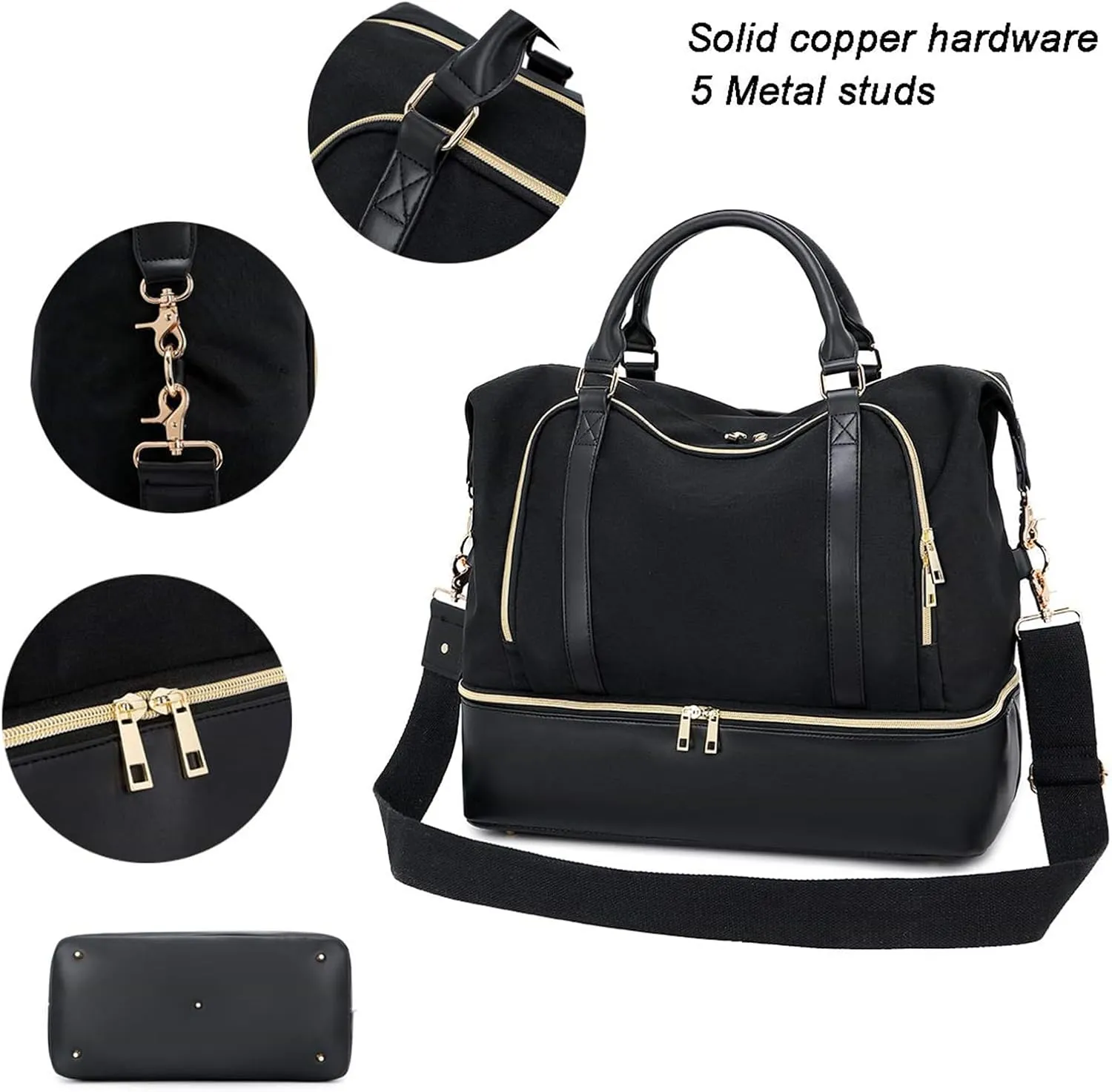 CAMTOP Women Ladies Travel Weekender Bag Overnight Duffel Carry-on Tote Bag fit 15.6 Inch Laptop Computer