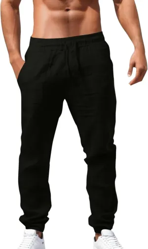 Cargo Work Pant Men Elastic Waist Casual Cargo Pants Athletic Sweatpants with Pockets Joggers Sweat Pant