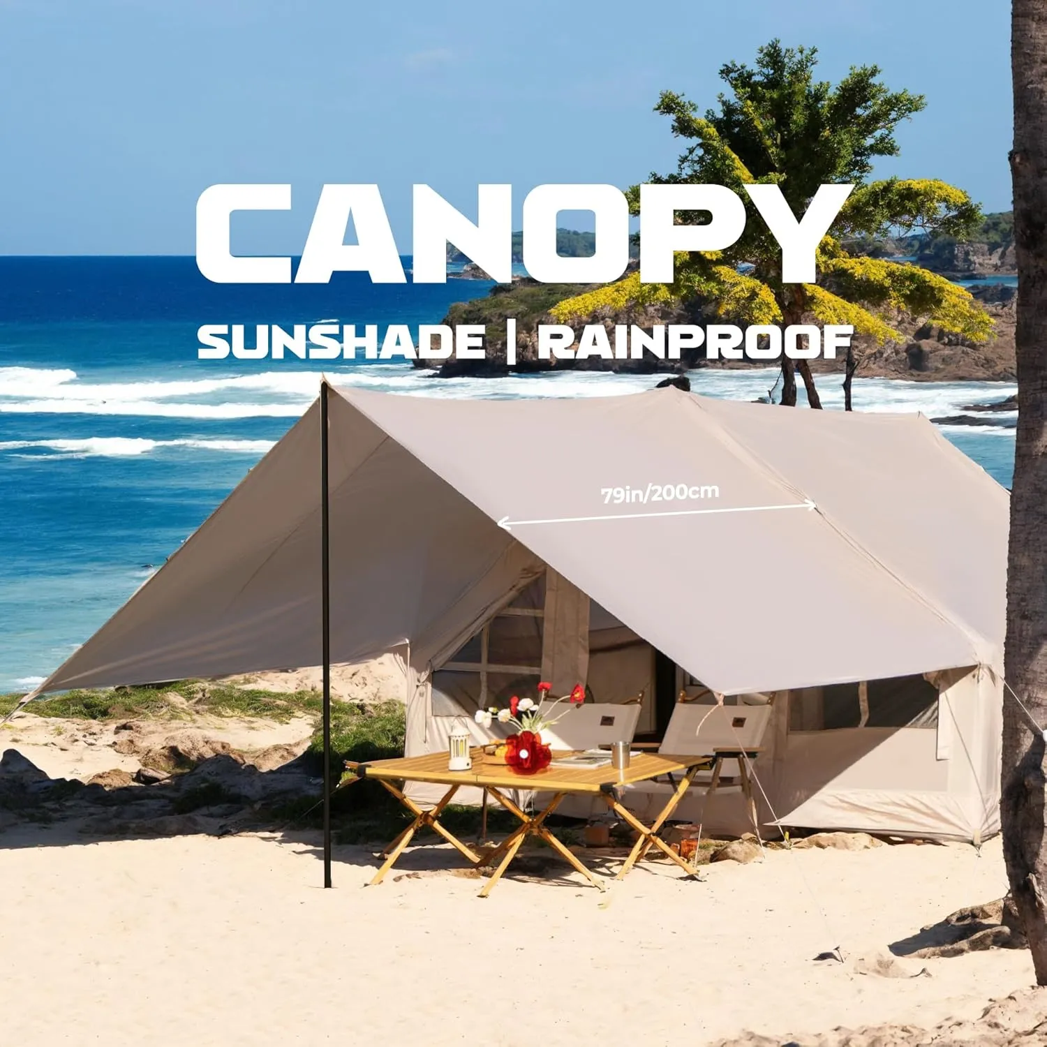 CCF Inflatable Tent for Camping with Canopy and Pump Air Glamping Tents for Camping Adult Easy Setup 4 Season Blow Up Tent Waterproof Windproof Outdoor