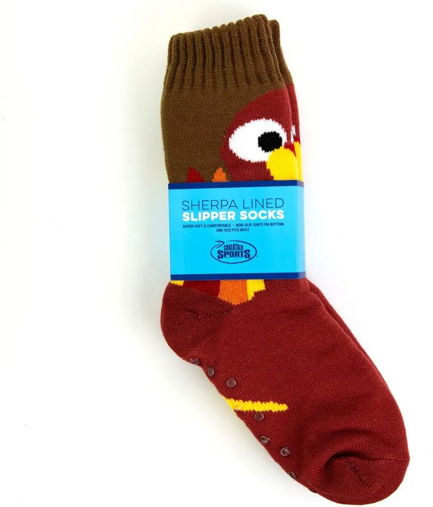 ChalkTalkSPORTS Slipper Sock | Holiday & Costume Socks | Sherpa Fleece Lined | One Size Fits Most