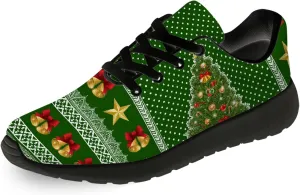 Christmas Running Shoes Mens Womens Casual Sport Sneakers Green Christmas Tree Tennis Sneaker Xmas Gift Idea,US Size 13