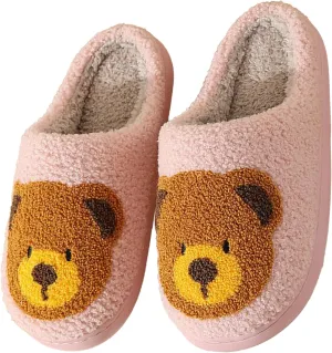 Christmas Slippers Reindeer Slippers for Women and Men Holiday Halloween Slippers Indoor Bedroom Fluffy Warm Fleece Slippers Winter Soft Cozy Home Non-Slip Soft Plush Slip-on Wool Lined House Shoes