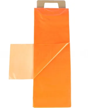 CleverDelights Orange Newspaper Bags - 7.5" x 21" - 1000 Pack - 0.8 Mil - Flat Plastic Bags