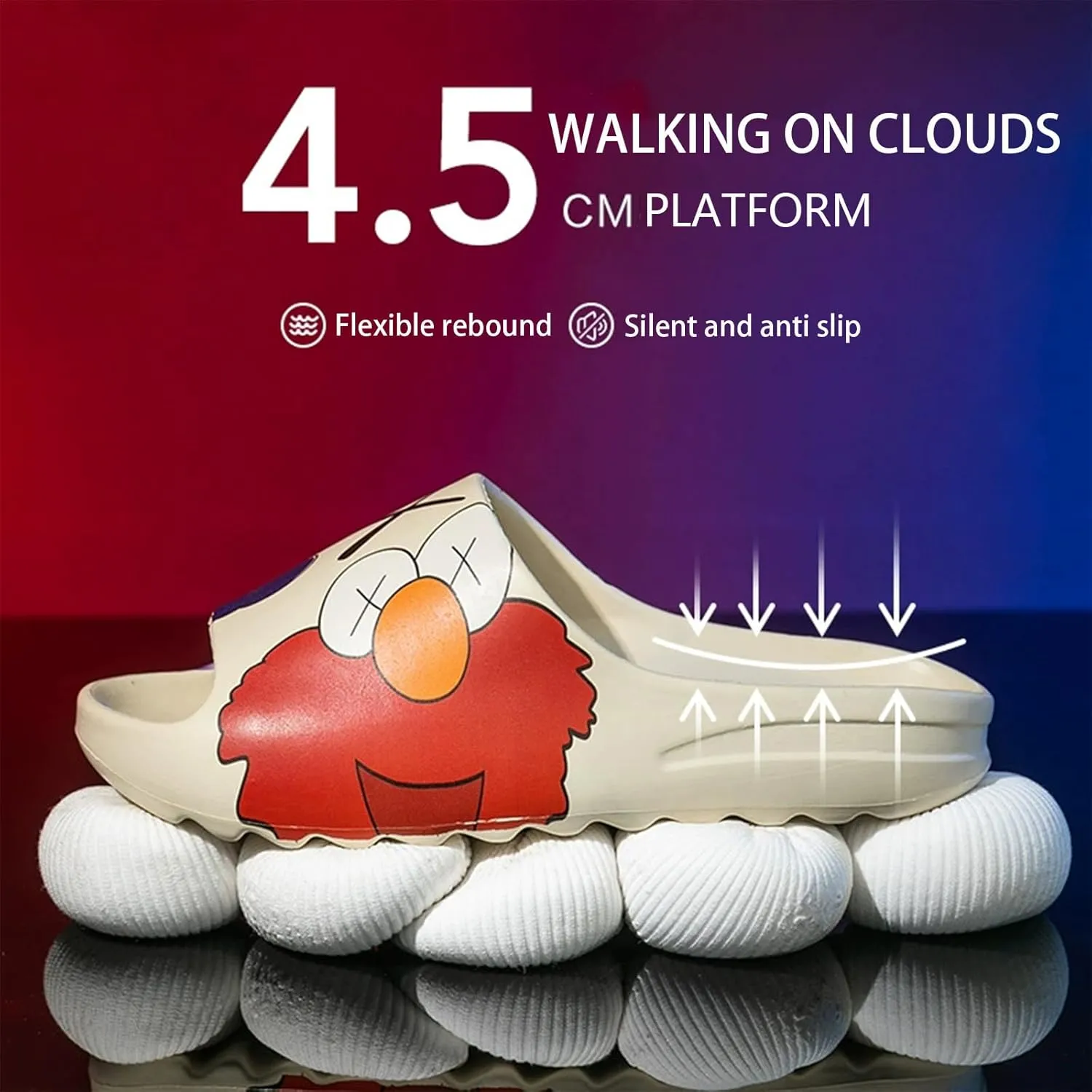 Cloud Slippers and Pillow Slippers for Women and Men,Quick Drying Open Toe Thick Soft Slides Slippers,Beach Shoes Water Shoes Non-Slip Indoor and Outdoor Sandals