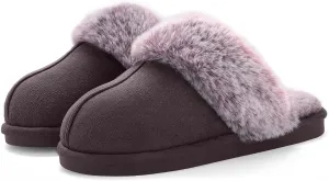 Cozyfurry Womens Slipper Fuzzy Fluffy House Slippers Faux Fur Cozy Warm Soft Indoor Shoes Memory Foam Anti-skid Rubber Sole