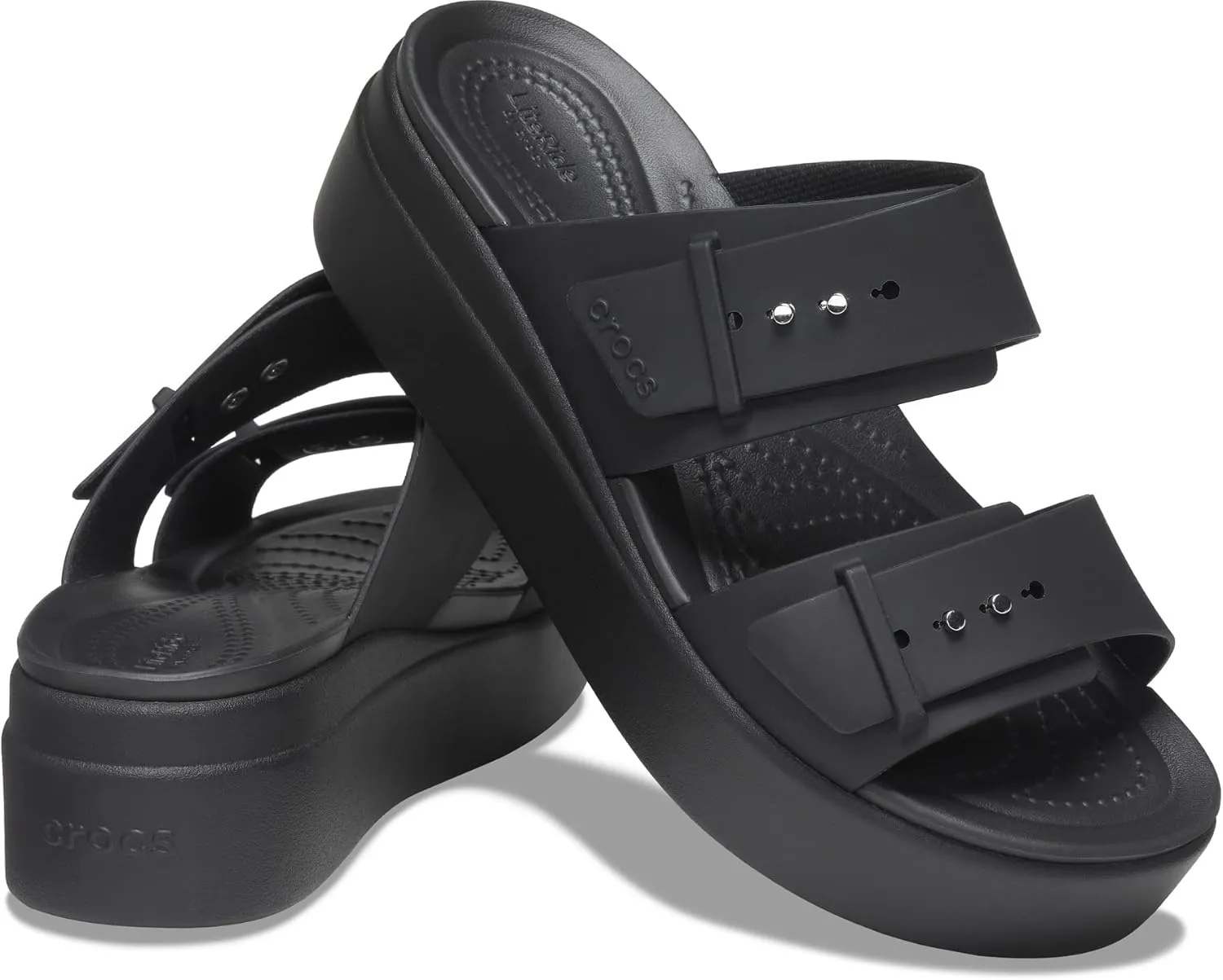 Crocs Women's Brooklyn Buckle Low Wedge, Platform Sandals